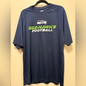 NFL Seahawks Navy Blue and Green Men's Tee